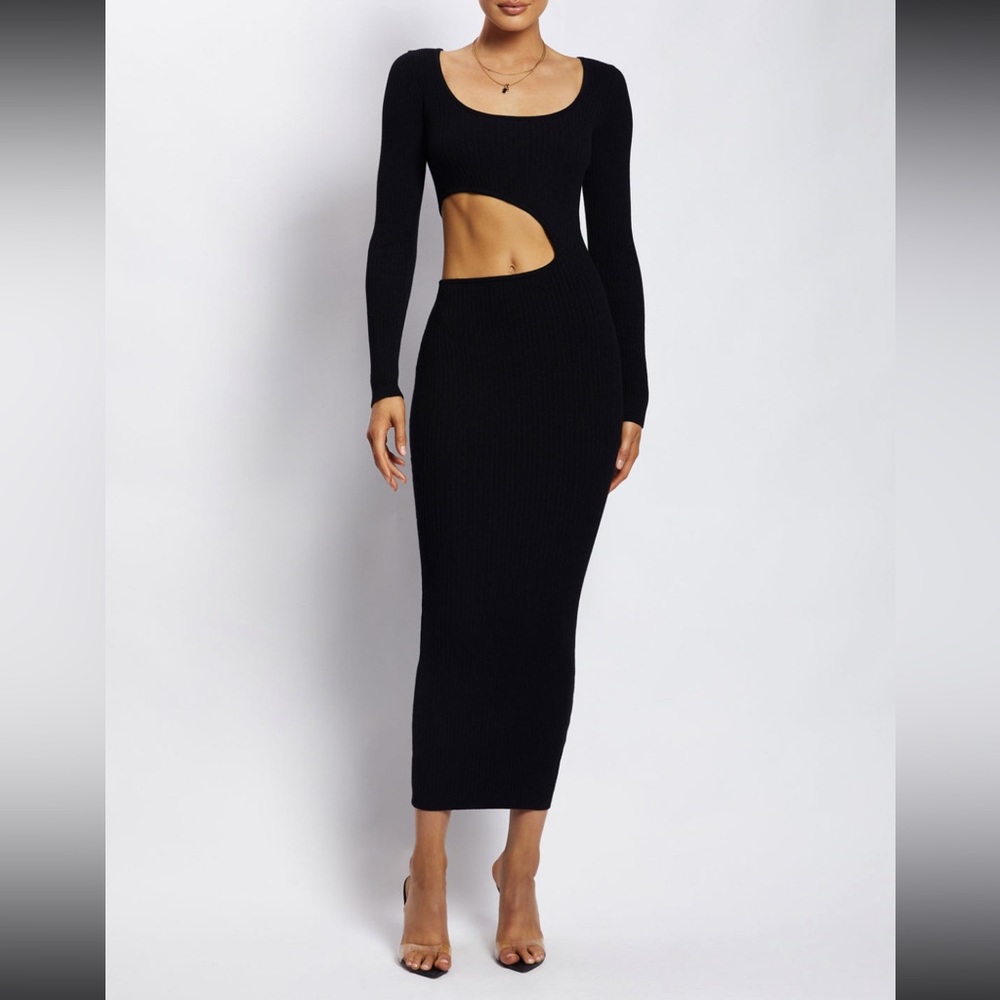 Meshki Cut Out Knitted Midi Dress